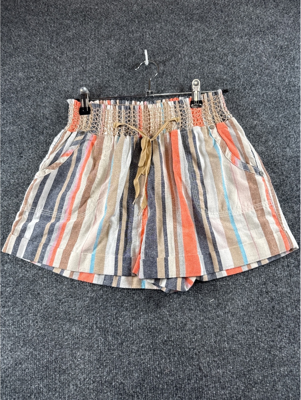 Trend Shop Girls Striped Casual Shorts with Drawstring Waist, Size Small